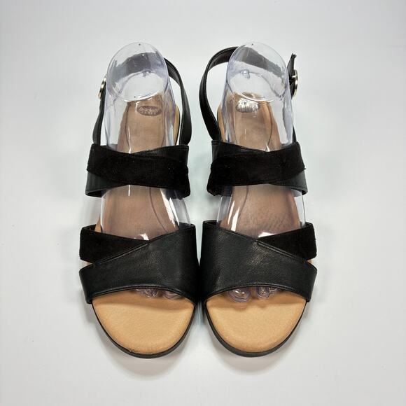 Dr. Scholl's Grace Black Wedge Sandals Comfort Ankle Strap Women's Size 9M - Picture 4 of 9
